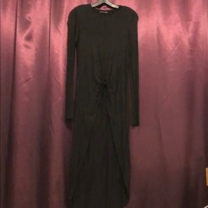 Extra long high low t shirt with knot detail